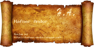 Hafner Andor névjegykártya