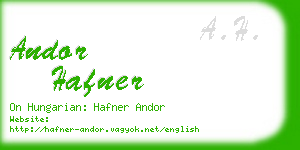 andor hafner business card